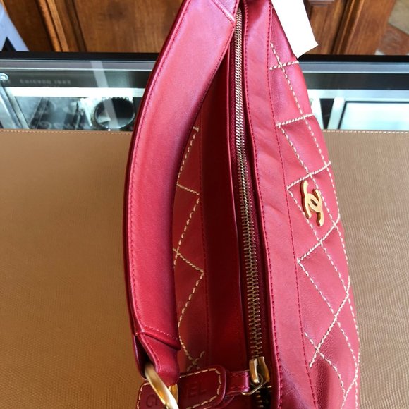 Chanel Red Wild Stitch Satchel - Picture 11 of 14